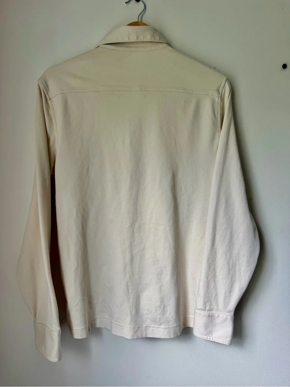 Banana Republic like-new long sleeve polo shirt mens small cream business casual
